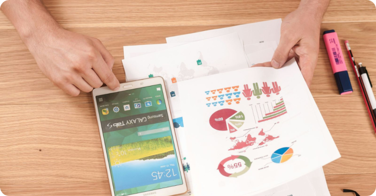Infographics on the desk
